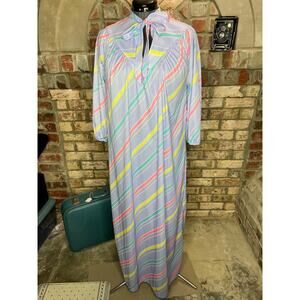 nap dress kitten bow long sleeve purple blue yellow diagonal stripe